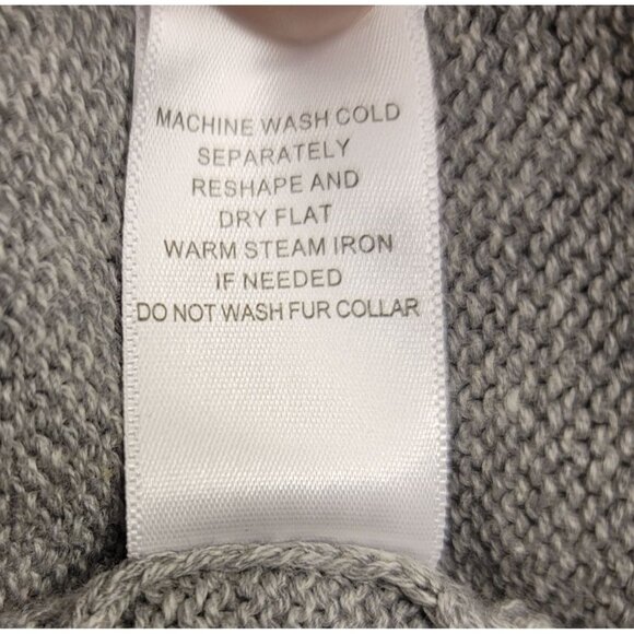 IMAN Platinum Luxe Womens Gray Touch Of Cashmere Pullover Cape Poncho Blend XL - Picture 6 of 6